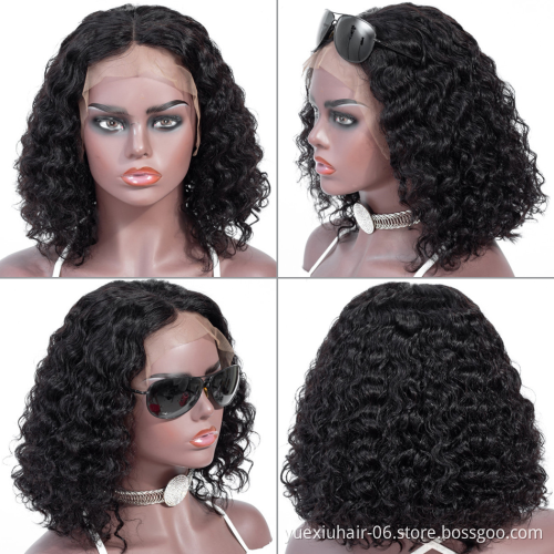 Cheap Wholesale Brazil 100% Human Raw Virgin Hair Transparent full Lace 13X4 4x4 Lace front glueless  bob Wigs for Black Women